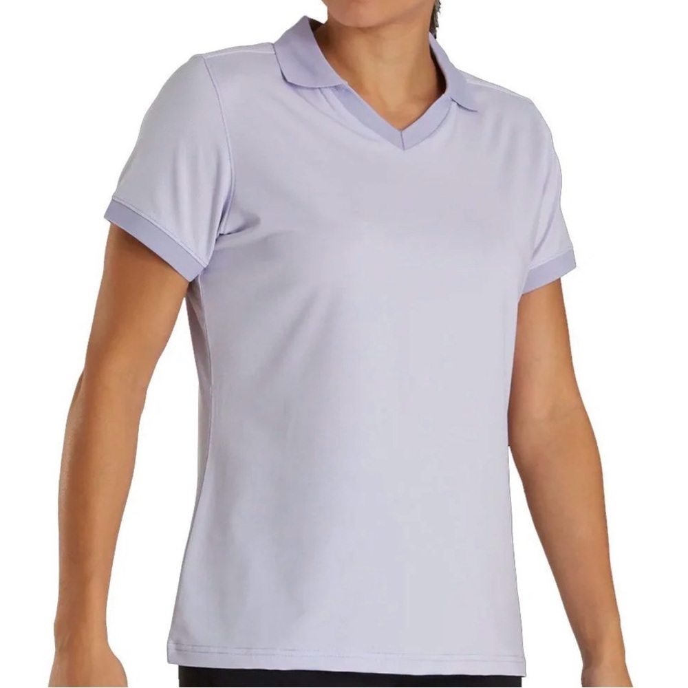NWT FootJoy Women’s Lavender End On End Open Collar Polo Size L